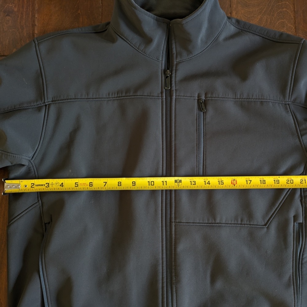 Tech By Tumi Softshell Zip Jacket Men's Large Gray‎ Pockets Fleece Lined - Picture 6 of 7
